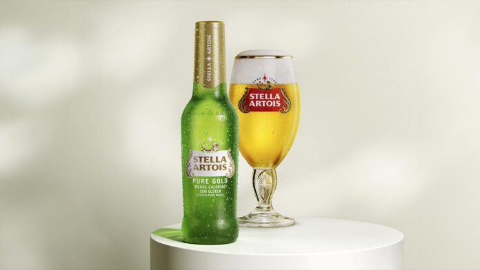 Stella Artois Pure Gold sem glúten e com menos calorias.